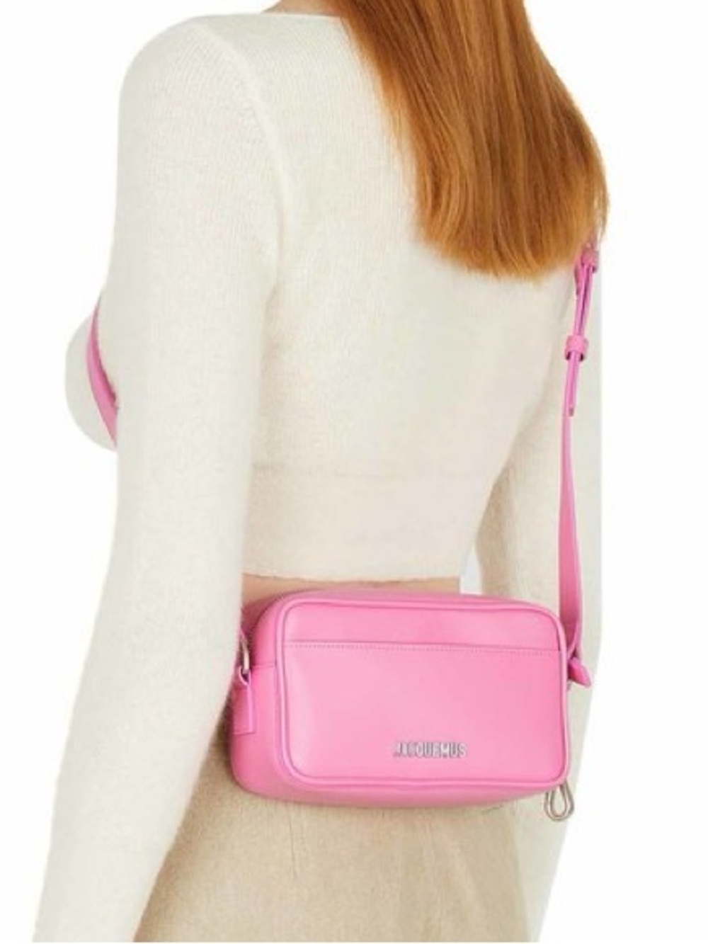 Jacquemus Le Baneto Light Pink Leather Crossbody Camera Bag